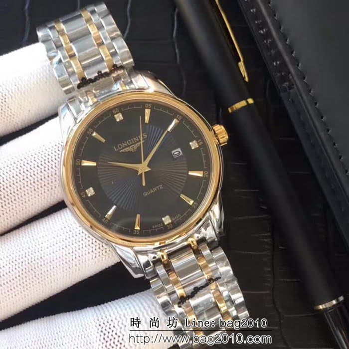 LONGINES浪琴 精鋼表殼 真皮錶帶 休閒商務男士腕表  WSS1571